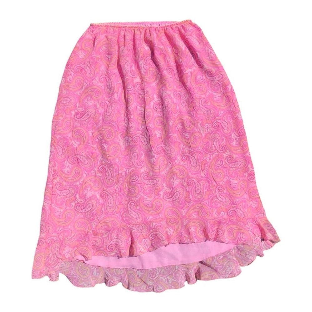 Worthington Pink Paisley A-Line Skirt